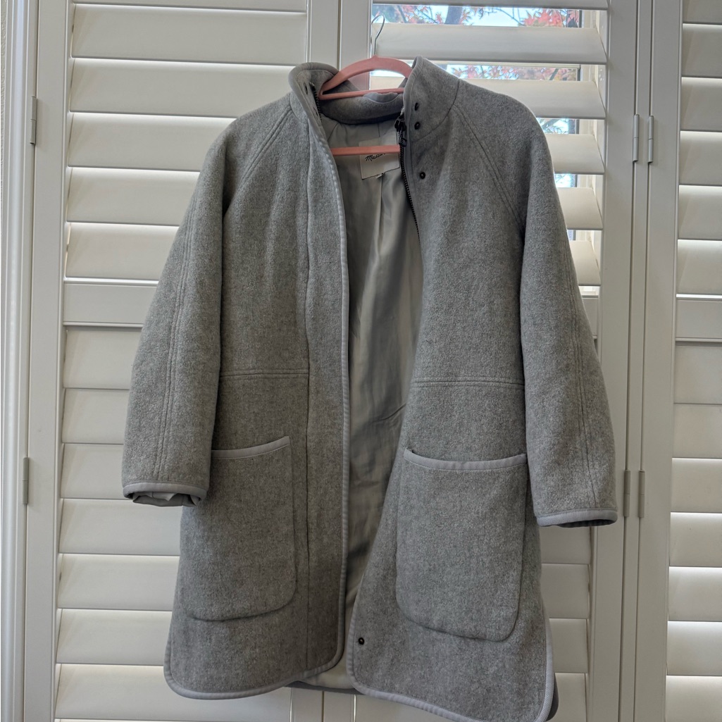 Madewell Light Gray Wool Blend Coat